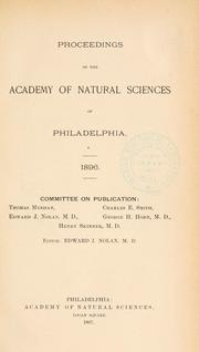Cover of: Proceedings of the Academy of Natural Sciences of Philadelphia, Volume 48 by Academy of Natural Sciences of Philadelphia