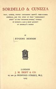 Cover of: Sordello & Cunizza by Eugene Benson