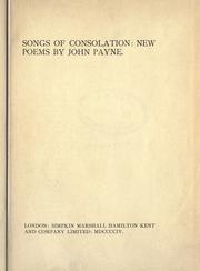 Cover of: Songs of consolation, new poems.