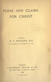 Cover of: Pleas and claims for Christ