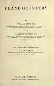 Cover of: Plane geometry by William Betz