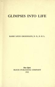 Cover of: Glimpses into life