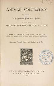 Cover of: Animal coloration by Frank E. Beddard