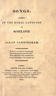 Cover of: Songs: chiefly in the rural language of Scotland.