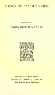 Cover of: A book of famous verse, selected by Agnes Repplier.