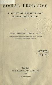 Front cover of Social problems by Ezra Thayer Towne