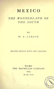 Cover of: Mexico by William English Carson
