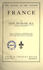 Cover of: France. by Headlam, Cecil