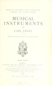 Cover of: Musical instruments by Engel, Carl, Engel, Carl