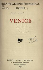 Cover of: Venice. by Grant Allen, Grant Allen