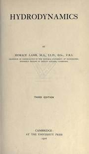 Cover of: Hydrodynamics by Sir Horace Lamb