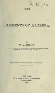 The elements of algebra by Francis Asbury Shoup