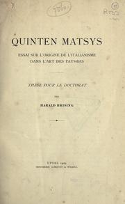 Cover of: Quinten Matsys by Brising, Harald