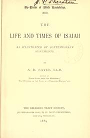 The life and times of Isaiah by Archibald Henry Sayce