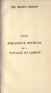 Cover of: The journal of a voyage to Lisbon by Henry Fielding