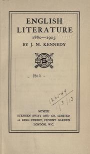 Cover of: English literature, 1880-1905. by John McFarland Kennedy