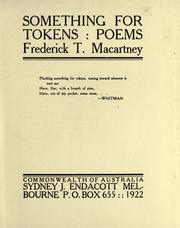 Cover of: Something for tokens: poems