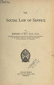 Cover of: The social law of service. by Richard Theodore Ely