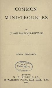 Cover of: Common Mind Troubles