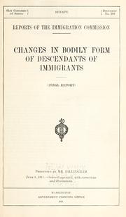 Cover of: Reports of the Immigration Commission. by United States. Immigration Commission (1907-1910)