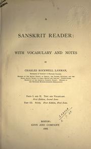 Cover of: A Sanskrit reader by Charles Rockwell Lanman