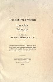 Cover of: The man who married Lincoln's parents: an address
