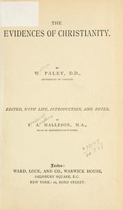 Cover of: The evidences of Christianity by William Paley