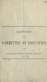Cover of: Report of the Committee on Education to the Assembly - twenty-second session.