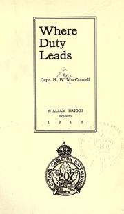 Cover of: Where duty leads