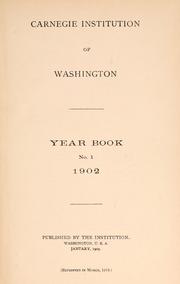 Year book - Carnegie Institution of Washington by Carnegie Institution of Washington.