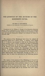Cover of: question of the sources of the Mississippi River