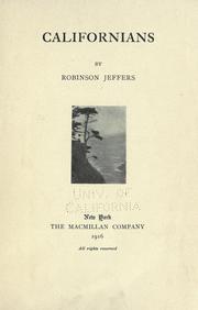 Californians by Robinson Jeffers