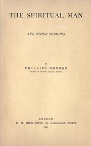 Cover of: The spiritual man and other sermons
