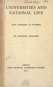 Cover of: Universities and national life. by Richard Burdon Viscount Haldane of Cloan