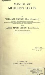 Cover of: Manual of modern Scots by Grant, William