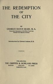 The redemption of the city by Charles Hatch Sears