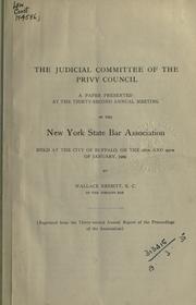 The Judicial Committee of the Privy Council by Wallace Nesbitt