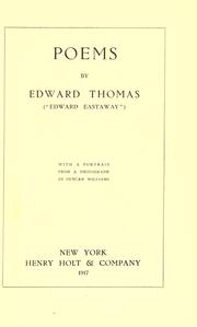 Cover of: Poems by Edward Thomas