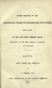 Papers relating to the aboriginal tribes of the Central Provinces by Stephen Hislop