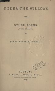Cover of: Under the willows, and other poems.