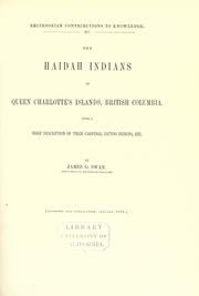 Cover of: The Haidah Indians of the Queen Charlottes̕ Islands, British Columbia by James Gilchrist Swan