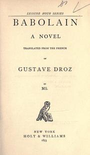 Cover of: Babolain by Gustave Droz