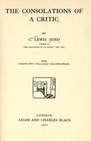 Cover of: The consolations of a critic by C. Lewis Hind