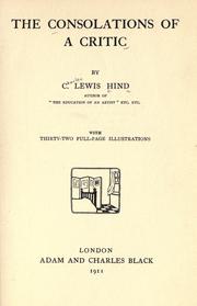 Cover of: The consolations of a critic