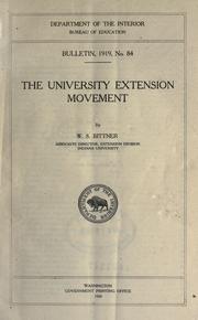 Cover of: The university extension movement by Walton Simon Bittner