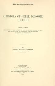 Cover of: A history of Greek economic thought