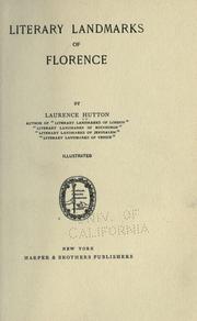 Cover of: Literary landmarks of Florence