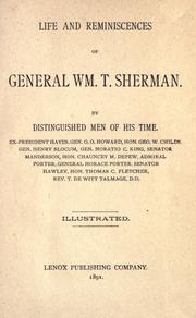 Cover of: Life and reminiscences of General Wm. T. Sherman by by distinguished men of his time [including] ex-President Hayes ... [et al.].