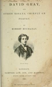 Cover of: David Gray by Robert Williams Buchanan