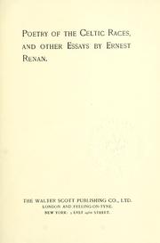 Cover of: The poetry of the Celtic races, and other essays